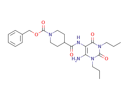 1,3-dipropyl-6-amino-5-(N-carbobenzoxypiperidine-4-carboxamino)uracil