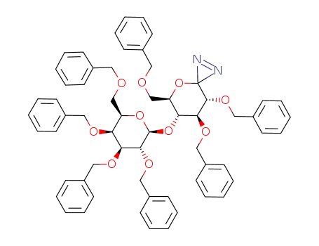 (5R,6R,7S,8R)-7,8-Bis-benzyloxy-5-benzyloxymethyl-6-((2S,3R,4S,5S,6R)-3,4,5-tris-benzyloxy-6-benzyloxymethyl-tetrahydro-pyran-2-yloxy)-4-oxa-1,2-diaza-spiro[2.5]oct-1-ene