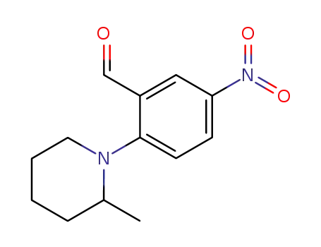 Molecular Structure of 203509-88-0 (Benzaldehyde, 2-(2-methyl-1-piperidinyl)-5-nitro-)
