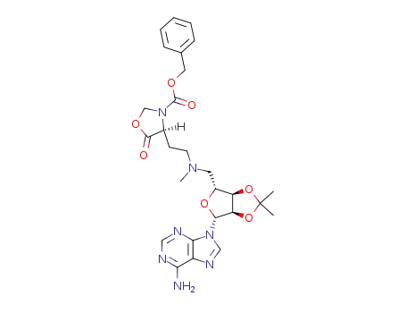 (4S)-N-benzyloxycarbonyl-4-[2-[N-2',3'-O,O-(1-methylethylidene)adenosyl-N-methyl]aminoethyl]oxazolidin-5-one