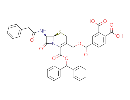 benzene-1,2,4-tricarboxylic acid 4<(6R-trans)-(2-benzhydryloxycarbonyl-8-oxo-7-phenylacetylamino-5-thia-1-azabicyclo<4.2.0>oct-2-en-3-yl)methyl> ester
