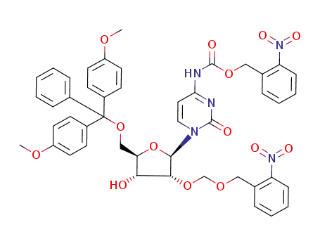 {1-[(2R,3R,4R,5R)-5-[Bis-(4-methoxy-phenyl)-phenyl-methoxymethyl]-4-hydroxy-3-(2-nitro-benzyloxymethoxy)-tetrahydro-furan-2-yl]-2-oxo-1,2-dihydro-pyrimidin-4-yl}-carbamic acid 2-nitro-benzyl ester