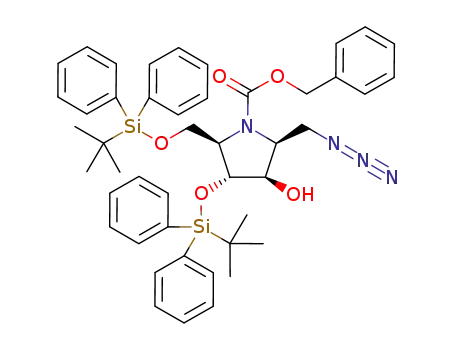 2,5-anhydro-1-azido-N-benzyloxycarbonyl-1-deoxy-4,6-di-O-tert-butyldiphenylsilyl-2,5-imino-D-glucitol