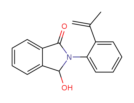 Molecular Structure of 211428-23-8 (2,3-dihydro-3-hydroxy-2-[2-(1-methylethenyl)phenyl]-1H-isoindol-1-one)