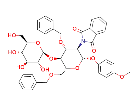 p-methoxyphenyl β-D-glucopyranosyl-(1->4)-3,6-di-O-benzyl-2-deoxy-2-phthalimido-β-D-glucopyranoside