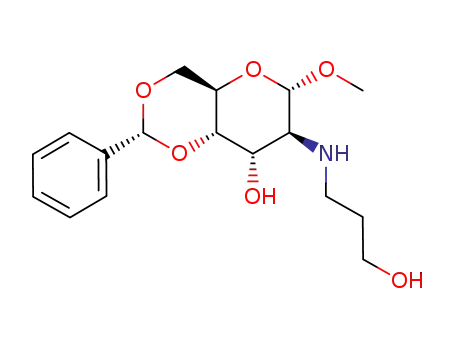 Molecular Structure of 231607-29-7 (methyl 4,6-O-benzylidene-2-deoxy-2-(3-hydroxypropylamino)-α-D-altropyranoside)