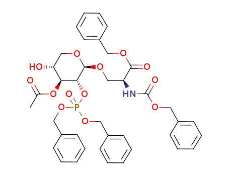 N-benzyloxycarbonyl-O-(3-O-acetyl-2-O-dibenzyloxyphosphinyl-β-D-xylopyranosyl)-L-serine benzyl ester