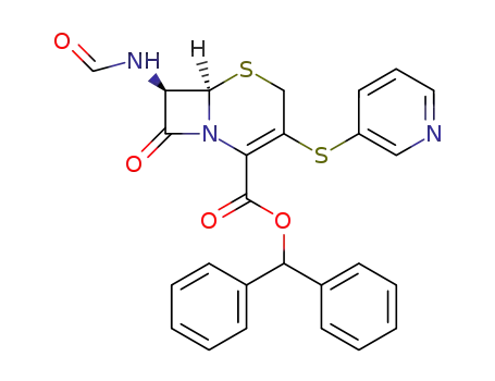 Molecular Structure of 103544-81-6 (diphenylmethyl 7β-formamido-3-(3-pyridyl)thio-3-cephem-4-carboxylate)