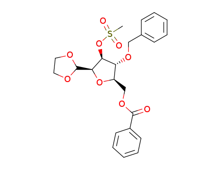 2,5-anhydro-6-O-benzoyl-4-O-benzyl-3-O-methanesulfonyl-D-glucose ethylene acetal