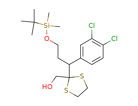 Molecular Structure of 184969-89-9 (1,3-Dithiolane-2-methanol,
2-[1-(3,4-dichlorophenyl)-3-[[(1,1-dimethylethyl)dimethylsilyl]oxy]propyl]-)