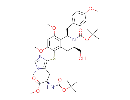 (1R,3R)-N-(tert-butoxycarbonyl)-5-<<2-(tert-butoxycarbonyl)-3-hydroxymethyl-6,8-dimethoxy-1-<(4-methoxyphenyl)methyl>-1,2,3,4-tetrahydroisoquinolin-5-yl>thio>-3-methyl-D-histidine methyl ester