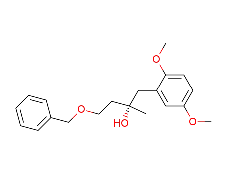Molecular Structure of 300661-18-1 ((S)-4-benzyloxy-1-(2',5'-dimethoxyphenyl)-2-methylbutan-2-ol)