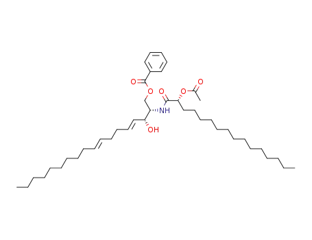 Molecular Structure of 115018-44-5 ((2S,3R,4E,8E,2'R)-2-(2'-acetoxyhexadecanoyl)amino-1-O-benzoyl-4,8-octadiene-1,3-diol)