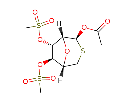 Molecular Structure of 59647-83-5 (1-O-acetyl-2,5-anhydro-3,4-di-O-methanesulfonyl-6-thio-α-D-glucoseptanose)