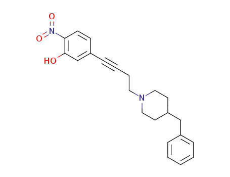 Molecular Structure of 302800-03-9 (5-[4-(4-benzylpiperidin-1-yl)but-1-ynyl]-2-nitrophenol)