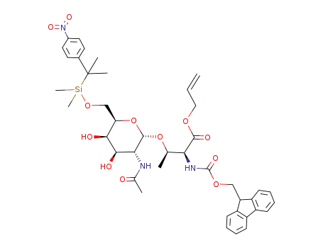N-(9-fluorenylmethoxycarbonyl)-O-[2-acetamido-2-deoxy-6-O-(α,α-dimethyl-4-nitrobenzyl)dimethylsilyl-α-D-galactopyranosyl]-L-threonine allyl ester