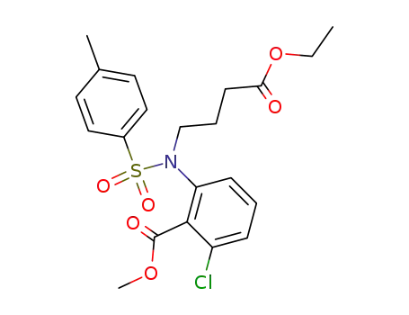 Molecular Structure of 247237-45-2 (methyl 6-chloro-2-[N-(3-ethoxycarbonyl)propyl-N-p-toluenesulfonyl]aminobenzoate)