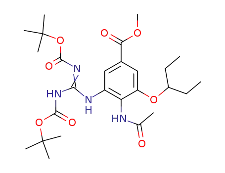 methyl 4-(N-acetylamino)-5-[N',N-di(tert-butoxycarbonyl)guanidino]-3-(2-pentyloxy)benzoate