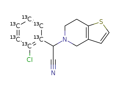 [benzene-U-13C]-rac-2-(2-chlorophenyl)-(6,7-dihydro-4H-thieno[3,2-c]pyridin-5-yl)acetonitrile