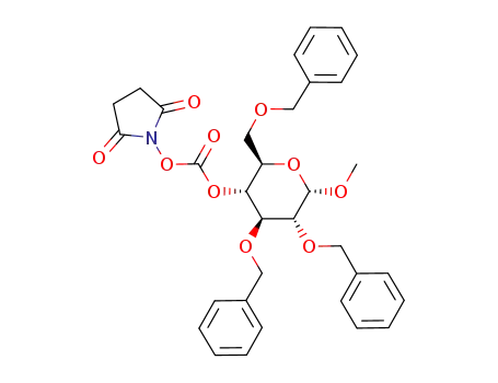 Carbonic acid (2R,3R,4S,5R,6S)-4,5-bis-benzyloxy-2-benzyloxymethyl-6-methoxy-tetrahydro-pyran-3-yl ester 2,5-dioxo-pyrrolidin-1-yl ester