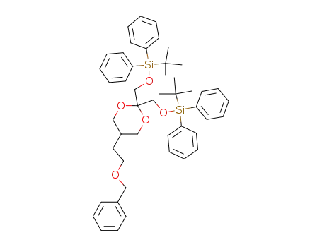 Molecular Structure of 320410-45-5 (5-(2-benzyloxyethyl)-2,2-di(tert-butyldiphenylsilyloxymethyl)-1,3-dioxane)