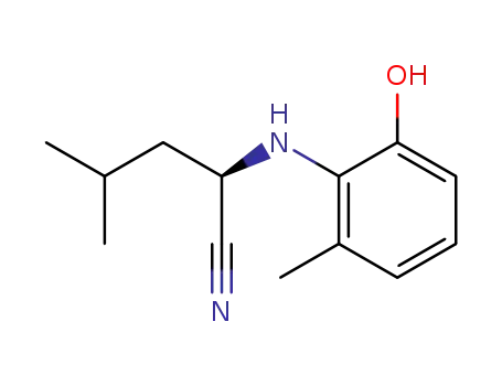 Molecular Structure of 220184-55-4 (1-(2-hydroxy-6-methylphenyl)amino-3-methylbutane-1-carbonitrile)