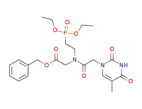 Molecular Structure of 329326-32-1 (benzyl N-(2-(diethylphosphonyl)ethyl)-N-(thymin-1-ylacetyl)glycinate)