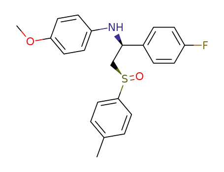 Molecular Structure of 224433-80-1 ([(S)-1-(4-Fluoro-phenyl)-2-((R)-toluene-4-sulfinyl)-ethyl]-(4-methoxy-phenyl)-amine)