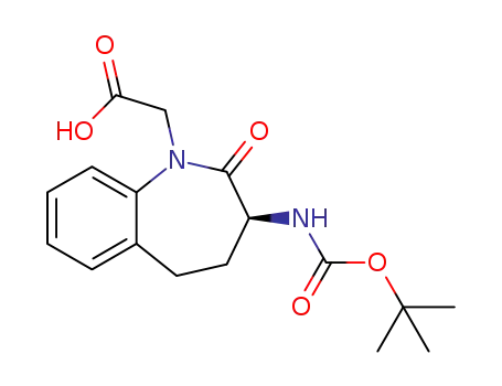 Molecular Structure of 94793-95-0 ((S)-(3-N-BOC-AMINO-2-OXO-2,3,4,5-TETRAHYDRO-BENZO[B]AZEPIN-1-YL)-ACETIC ACID)