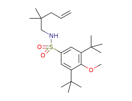 Molecular Structure of 1416916-78-3 (3,5-di-tert-butyl-N-(2,2-dimethylpent-4-en-1-yl)-4-methoxybenzenesulfonamide)