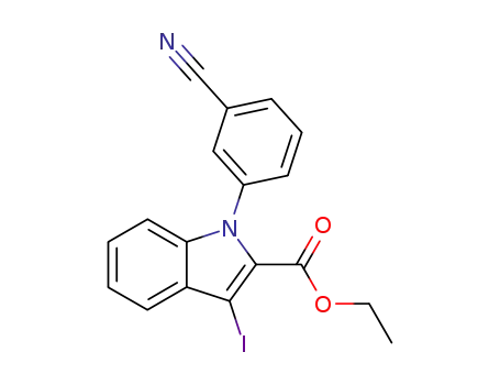 1-(3-cyanophenyl)-3-iodoindole-2-carboxylic acid ethyl ester