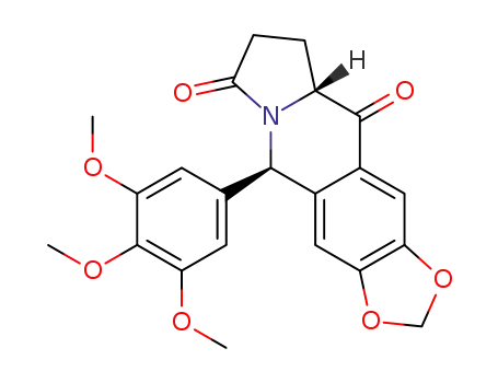 7,8-methylenedioxy-5-(3',4',5'-trimethoxyphenyl)-1,2,3,5,10,10a-hexahydrobenz[f]indolizine-3,10-dione