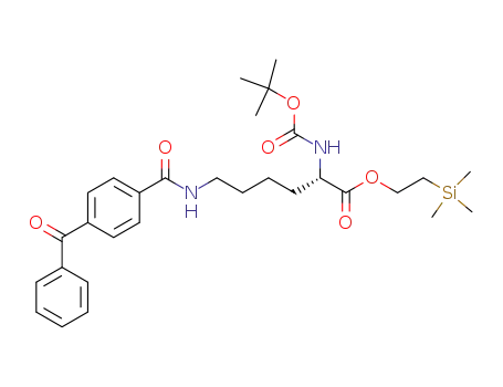 Molecular Structure of 219319-50-3 ((S)-6-(4-Benzoyl-benzoylamino)-2-tert-butoxycarbonylamino-hexanoic acid 2-trimethylsilanyl-ethyl ester)