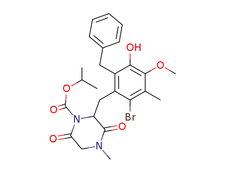 3-(2-bromo-5-hydroxy-4-methoxy-3-methyl-6-phenylmethyl-phenylmethyl)-4-isopropyloxycarbonyl-1-methyl-2,5-piperazinedione