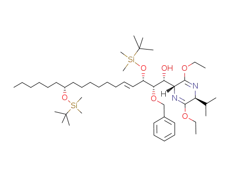 (1R,1R,2S,3S,4'S,12R)-2-benzyloxy-3,12-di(tert-butyldimethylsiloxy)-1-(3',6'-diethoxy-4'-(isopropyl)-1'H,4'H-2',5'-diazyl)-octadec-4-ene-1-ol