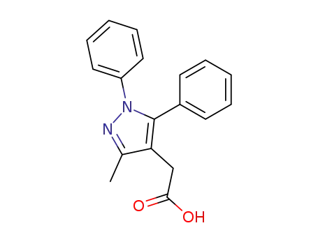 Molecular Structure of 32701-85-2 (1,5-Diphenyl-3-methyl-1H-pyrazole-4-acetic acid)
