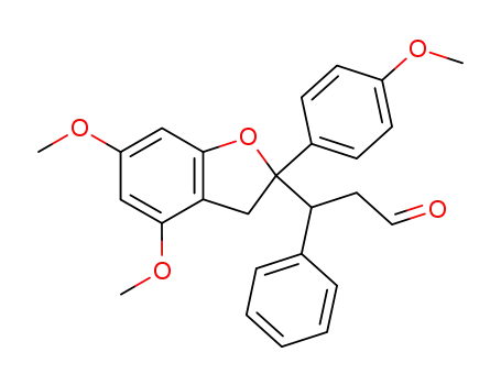 3-[4,6-dimethoxy-2-(4-methoxyphenyl)-2,3-dihydrobenzofuran-2-yl]-3-phenylpropanal