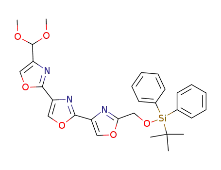 Molecular Structure of 213738-68-2 (2''-(tert-Butyl-diphenyl-silanyloxymethyl)-4-dimethoxymethyl-[2,4';2',4'']teroxazole)