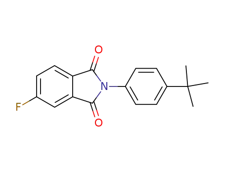 Molecular Structure of 221128-52-5 (2-(4-<i>tert</i>-butyl-phenyl)-5-fluoro-isoindole-1,3-dione)