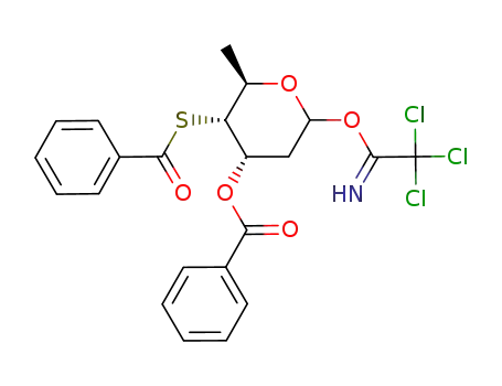 Molecular Structure of 330450-30-1 (3-O,4-S-Dibenzoyl-2,6-dideoxy-4-thio-D-ribo-hexopyranosyl trichloroacetimidate)
