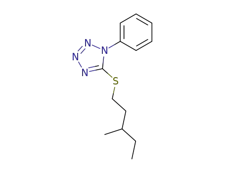 Molecular Structure of 316826-18-3 (1-Phenyl-5-[thio-((+/-)3'-methylpentyl)]-1H-tetrazole)