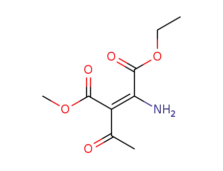 Molecular Structure of 127107-00-0 (2-Butenedioic acid, 2-acetyl-3-amino-, 4-ethyl 1-methyl ester, (2E)-)