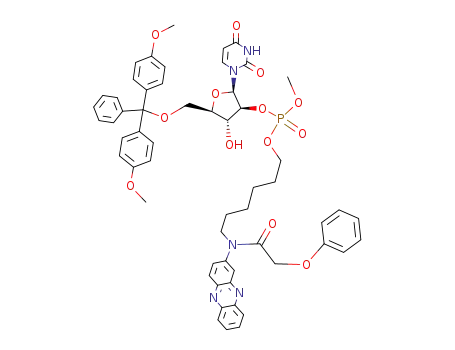 Molecular Structure of 211441-83-7 (5'-O-(4,4'-dimethoxytrityl)-arabinouridine 2'-(O-methyl)-(O-2-(N-methyl)amino phenazine-6-N-hexyl) phosphate)