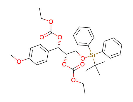 Carbonic acid (1S,2S)-3-(tert-butyl-diphenyl-silanyloxy)-2-ethoxycarbonyloxy-1-(4-methoxy-phenyl)-propyl ester ethyl ester