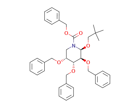 Molecular Structure of 161418-75-3 (neopentyl 2,3,4-tri-O-benzyl-5-benzyloxycarbonylamino-5-deoxy-β-D-arabinopyranoside)