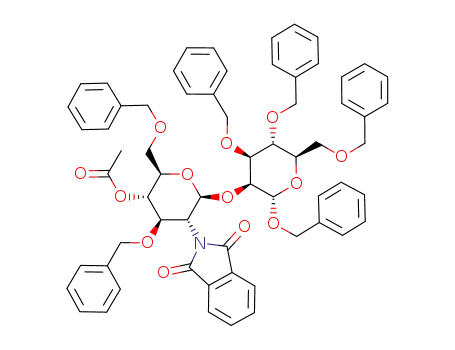Acetic acid (2R,3S,4R,5R,6S)-4-benzyloxy-2-benzyloxymethyl-5-(1,3-dioxo-1,3-dihydro-isoindol-2-yl)-6-((2S,3S,4S,5R,6R)-2,4,5-tris-benzyloxy-6-benzyloxymethyl-tetrahydro-pyran-3-yloxy)-tetrahydro-pyran-3-yl ester