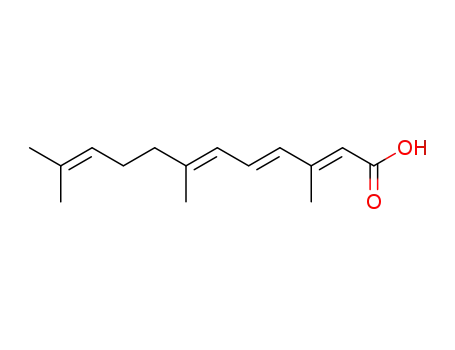Molecular Structure of 70143-09-8 ((2E,4E,6E)-3,7,11-trimethyldodeca-2,4,6,10-tetraenoic acid)