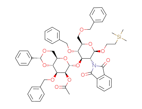 2-(trimethylsilyl)ethyl 2-O-acetyl-3-O-benzyl-4,6-O-benzylidene-α-D-mannopyranosyl-(1->3)-4,6-di-O-benzyl-2-deoxy-2-phthalimido-β-D-glucopyranoside