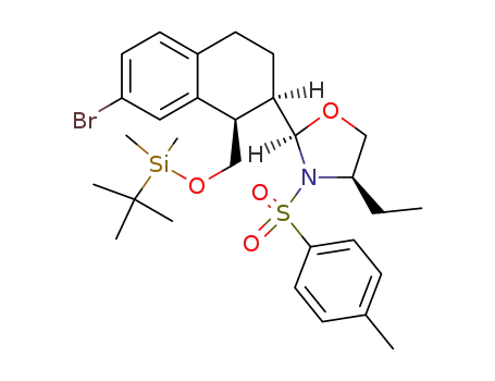 (2R,2(1R,2R),4R)-2-{7-Bromo-1-[(tert-butyl-dimethylsilyloxy)methyl]-1,2,3,4-tetrahydro-2-naphthyl}-4-ethyl-3-[(4-methylbenzene)sulfonyl]-1,3-oxazolidine