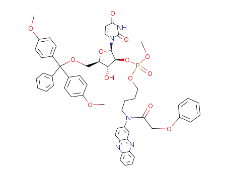 Molecular Structure of 211441-81-5 (5'-O-(4,4'-dimethoxytrityl)-arabinouridine 2'-(O-methyl)-(O-2-(N-methyl)amino phenazine-4-N-butyl) phosphate)